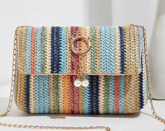 Blue Multi Woven Purse