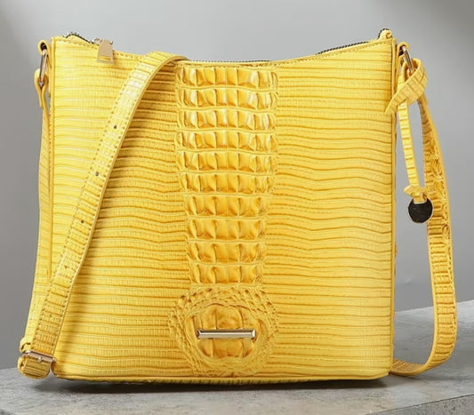 Yellow Croc Crossbody