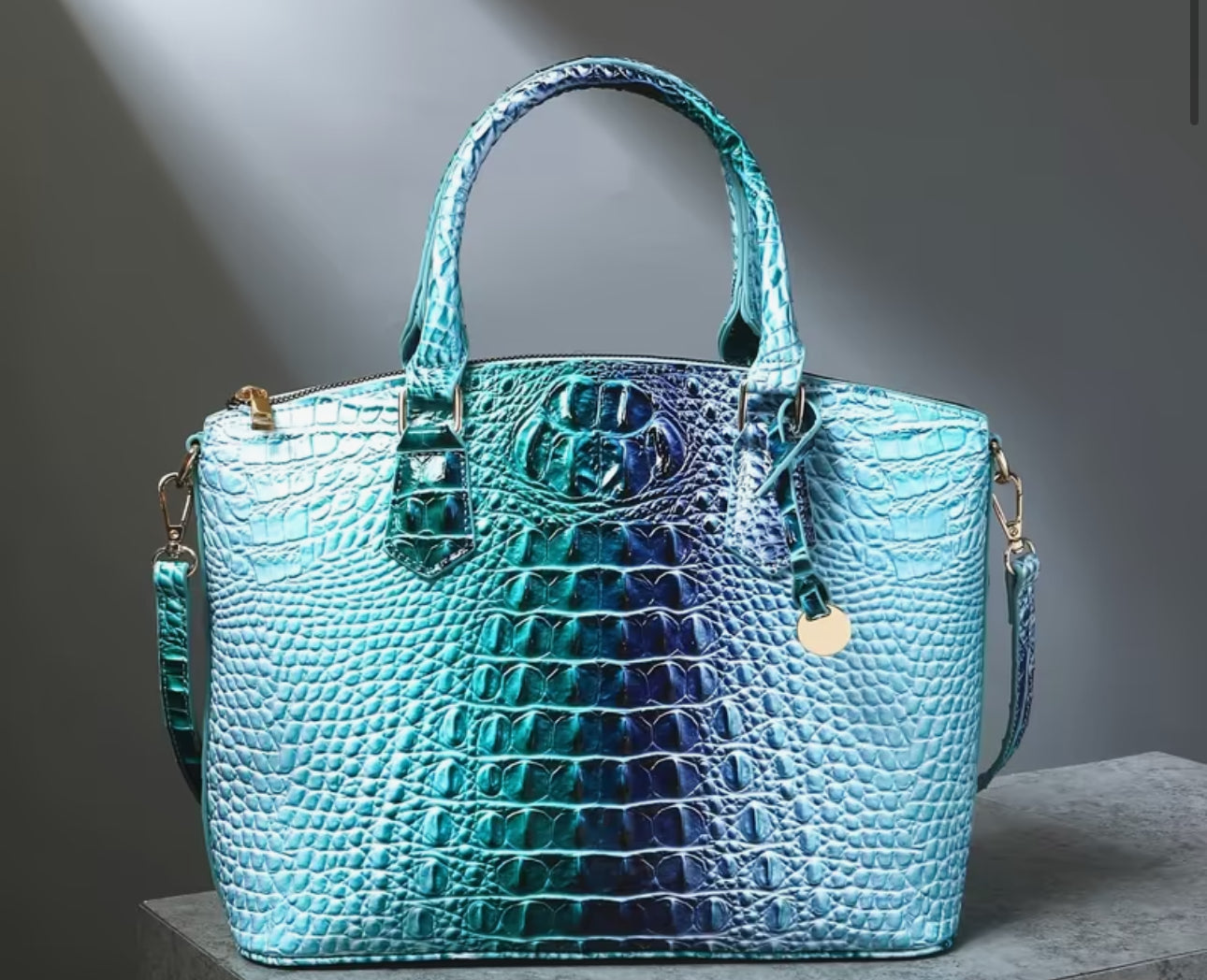 Blue Ombré Croc Purse